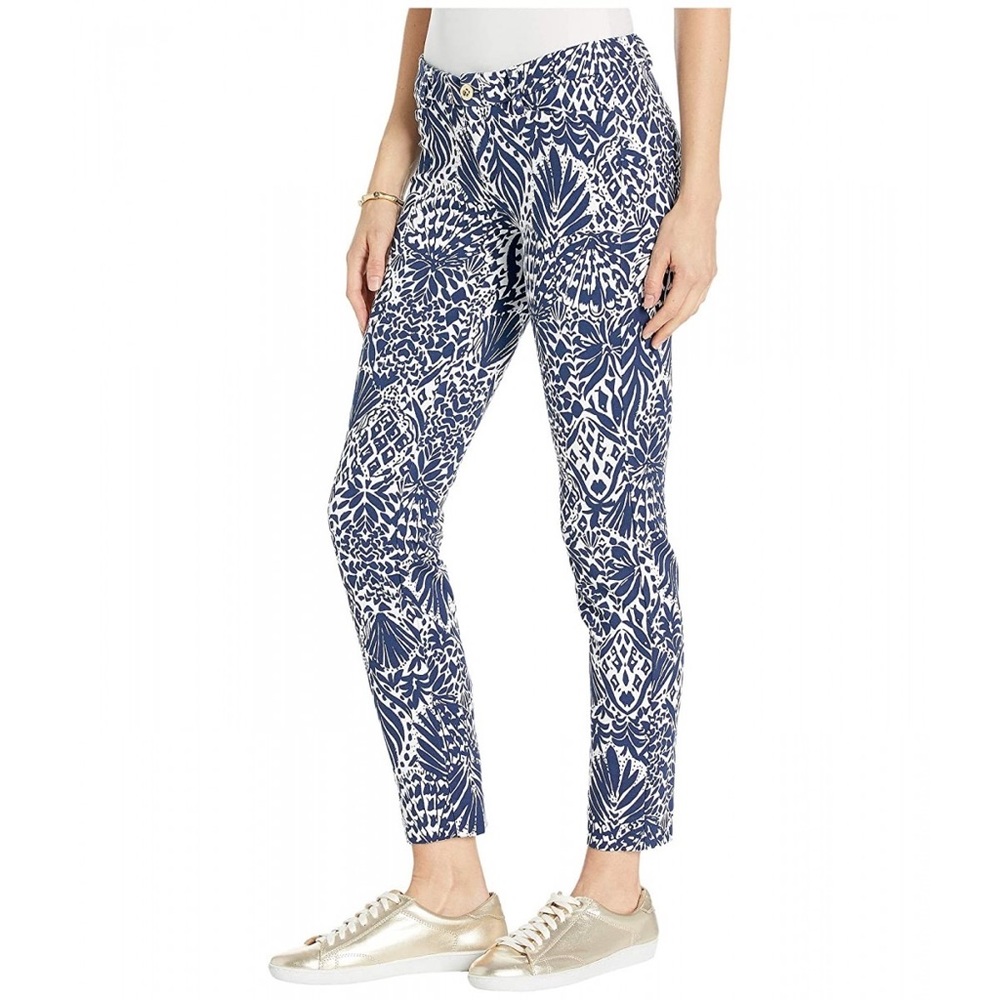 Lilly Pulitzer Kelly Knit Skinny Ankle Pant By Land or by Sea Print